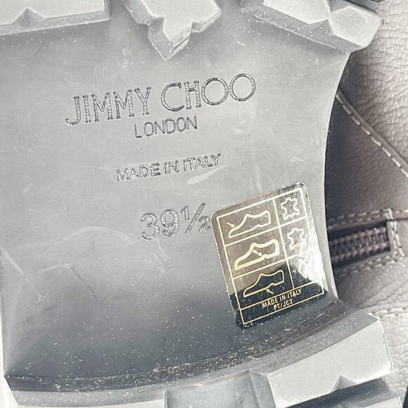Jimmy Choo Gray Leather Cruz Flat Pearl-embellished Ankle Boots Grey IT 39.5 - Picture 15 of 16